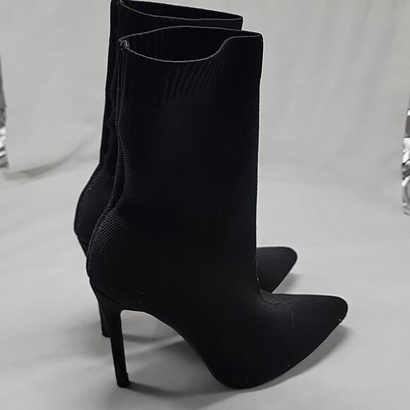 CUCCOO BASIC MINIMALIST STILLETO KNIT SOCK BOOTS WOMENS 37 BLACK - Picture 3 of 16